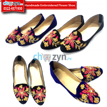 Handmade Embroidered Flower-Shoe