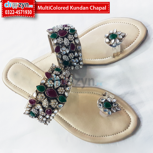 MultiColored Kundan Chapal