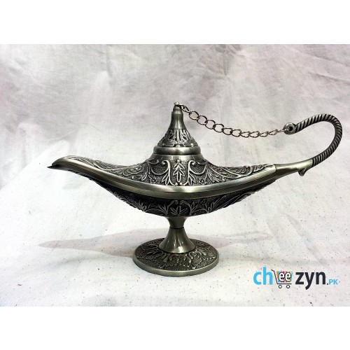 Rare Antique Silver Metal Aladdin Lamp