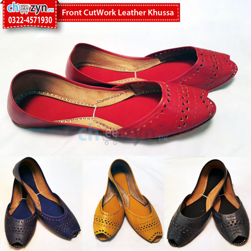 Front CutWork Leather Khussa