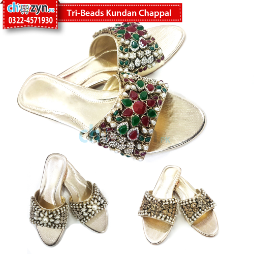 Tri-Beads Kundan Chappal