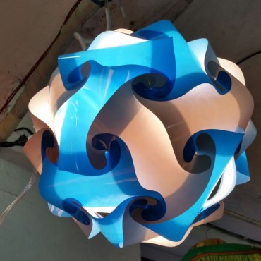 White and Blue Round Lamp