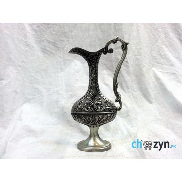 Antique Carved Metal Tabletop Vase