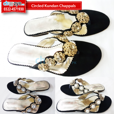Circled Kundan Chappals 