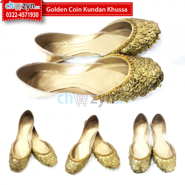 Golden Coin Kundan Khussa